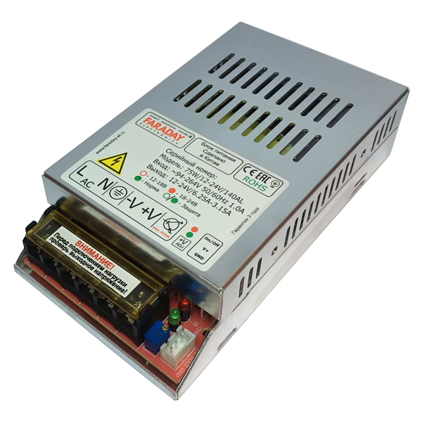 БП FARADAY 75W/12-24V/140AL 12-24В / 6.3-3.12А импульсный БП FARADAY 75W/12-24V/140AL 12-24В / 6.3-3.12А импульсный