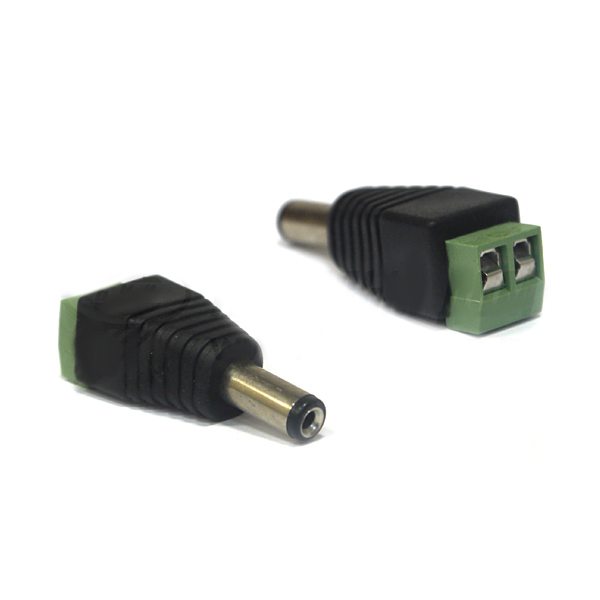Разъем питания камер ШТЕКЕР (Jack, 5.5 мм/2.1мм) с клеммной колодкой под винт (GF-JACK-TSM) 14-0314