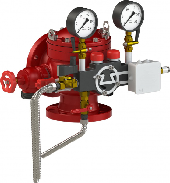 Узел управления дренчерный УУ-Д100/1.6(Э24, Г0,07)-ВФ.04 с комбинированным (электро- и гидро-) приво