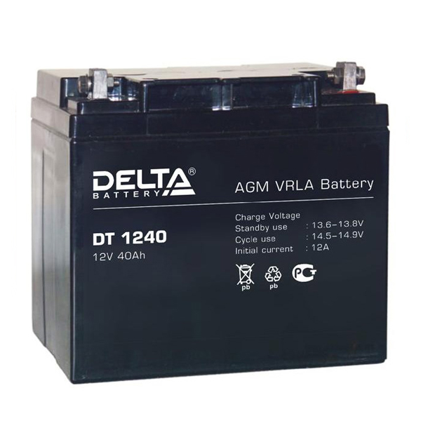 Аккумулятор 40 А/ч, 12В DELTA   (DT1240)  (1 шт./уп.)