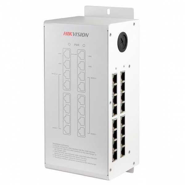 Коммутатор Hikvision DS-KAD612  для внешних и внутренних панелей видеодомофонов  16-портовый