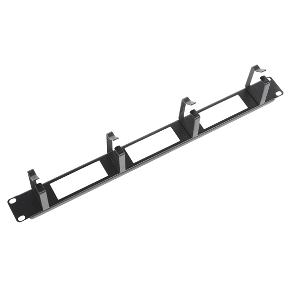 ГКО-4.62-9005 ЦМО Горизонт каб органайзер 19" 1U, 4 кольца, чёрн