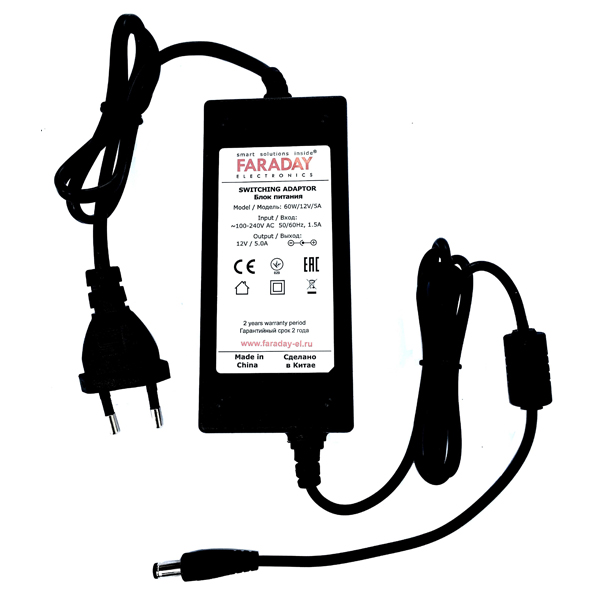 БП FARADAY 60W/12V/5A 12В / 5A импульсный БП FARADAY 60W/12V/5A 12В / 5A импульсный