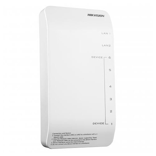 Коммутатор Hikvision DS-KAD606-P  для внешних и внутренних панелей видеодомофонов 8-портовый