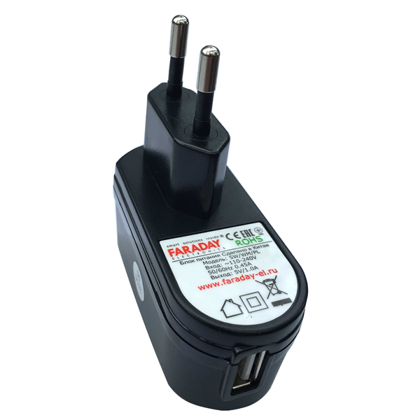 БП FARADAY 5W/WM/PL 5В 1А 5Вт импульсный (вых. USB) БП FARADAY 5W/WM/PL 5В 1А 5Вт импульсный (вых. USB)