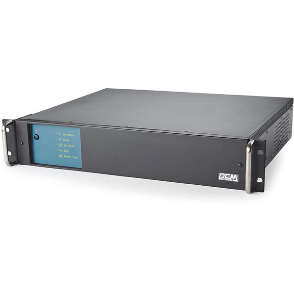 UPS Powercom KIN-1000AP, RackMount, 1U, линейно-интерактивный, 1000 ВA, 800 Вт, вход IEC320 C14, 4 розетки IEC320 C13 с резервным питанием,  1 розетка