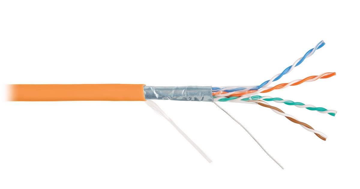 NKL 4200C-OR Кабель NIKOLAN F/UTP 4 пары, Кат.5e (Класс D), тест по ISO/IEC, 100МГц, одножильный, BC
