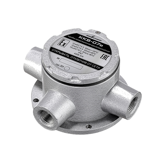 ККВ-07е-Ex-А-Р1-Т-БК1 (ШТ1/2", ШТ1/2", ШТ1/2")  Коробка взрывазащищенная тройниковая